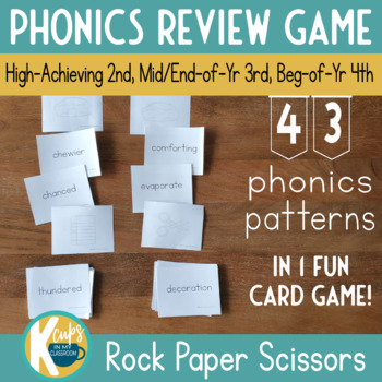 Preview of Phonics Review Game Rock Paper Scissors - Level 5 Difficulty Third Fourth Grades
