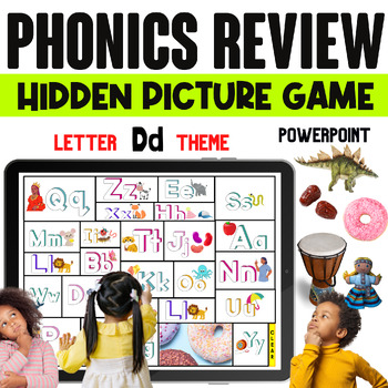 Preview of Phonics Review Game, Uppercase and Lowercase letters, HIDDEN PICTURE, Letter D