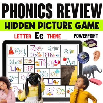 Preview of Phonics Review Game, Uppercase and Lowercase letters, HIDDEN PICTURE, Letter E