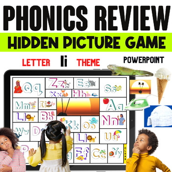 Preview of Phonics Review Game, Uppercase and Lowercase letters, HIDDEN PICTURE, Letter I