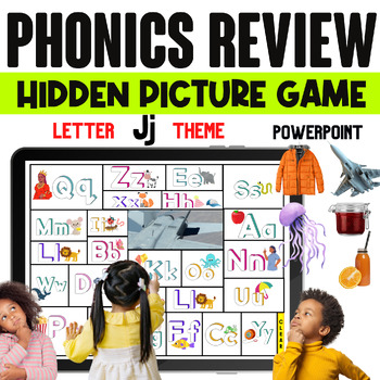 Preview of Phonics Review Game, Uppercase and Lowercase letters, HIDDEN PICTURE, Letter J