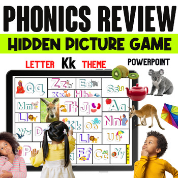 Preview of Phonics Review Game, Uppercase and Lowercase letters, HIDDEN PICTURE, Letter K