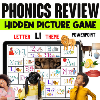 Preview of Phonics Review Game, Uppercase and Lowercase letters, HIDDEN PICTURE, Letter L