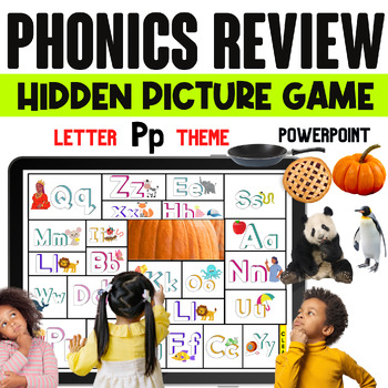 Preview of Phonics Review Game, Uppercase and Lowercase letters, HIDDEN PICTURE, Letter P