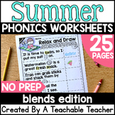 Phonics Review Summer Blends Worksheets | Blends Phonics A
