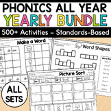 Preview of Phonics Worksheets - Phonics Review & Practice - Blends - Digraphs - Diphthongs