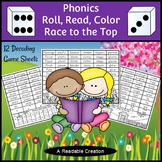 Phonics Roll, Read, Color Game Sheets