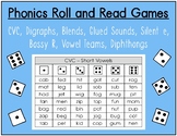 Phonics Roll and Read Games - CVC, Digraphs, Blends, Glued