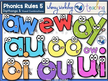 Preview of Phonics Rules 5 Clip Art (Dipthongs and Vowel Combinations)