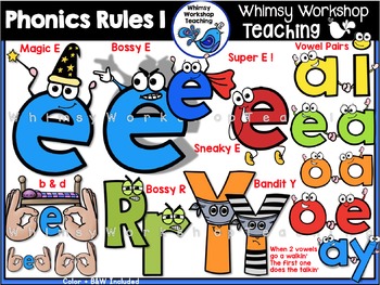 Preview of Phonics Rules 1 Clip Art - Whimsy Workshop Teaching