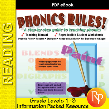 Preview of Phonics Rules! Teaching Manual & Student Worksheets | For Older Students