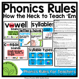 Phonics Rules for Teachers: Science of Reading Literacy Resources