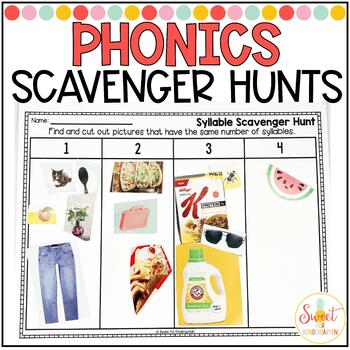 Preview of Phonics Scavenger Hunts | Phonics Lesson Activity