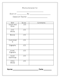 Phonics Screener Assessment Progress Monitoring Tool