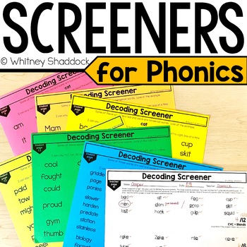 Preview of Phonics Screener & Decoding Assessments for Progress Monitoring & Small Groups