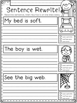 Phonics Sentence Rewrites for Kindergarten and First Grade by Tweet ...