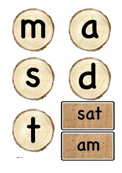 Preview of Phonics Set 1, CVC words, Bunting and Red Words Bundle