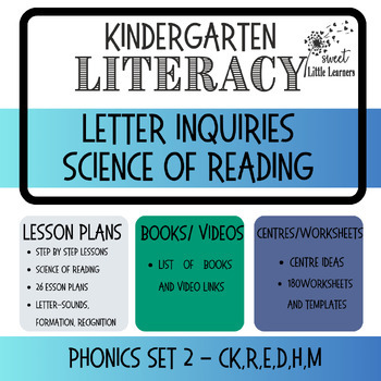 Preview of Phonics- Set 2- ck,r,e,d,h,m- Science of Reading Lesson Plans and Activities