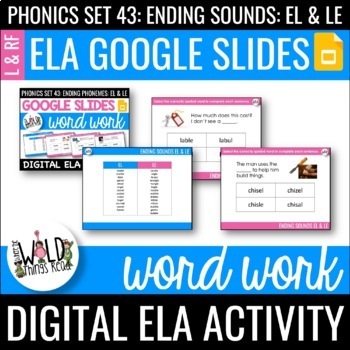 Preview of Phonics Set 43 Google Slides Task Cards: EL & LE Endings