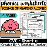 Phonics Short E CVC Words Science of Reading Worksheets: D