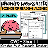Phonics Short I CVC Words Science of Reading Worksheets: D