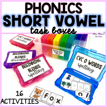 Preview of Phonics: Short Vowel: Task Boxes