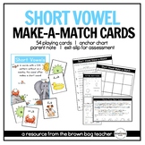 Phonics: Short Vowels, Make-a-Match Cards