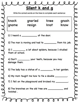 phonics silent letter word work by jessicas resources tpt