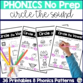 Phonics Skill Worksheets - Circle The Sound - Vowels - Dig