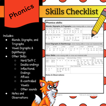 Preview of Phonics Skills Overview and Checklist Data Tracker