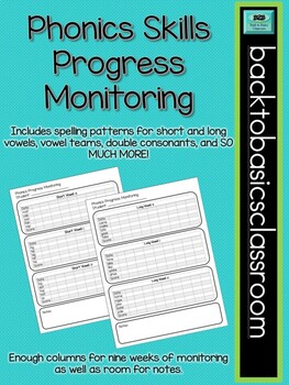 Preview of Phonics Skills Progress Monitoring Assessment and Word Lists
