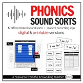 Phonics Sound Sorts: 12 Differentiated Sorts (Print & Digital),Distance Learning