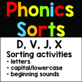 Phonics Sorts - DVJX (Set 6)