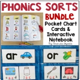 Phonics Sorts Pocket Chart Cards and Interactive Notebook Bundle