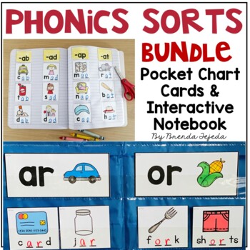 Preview of Phonics Sorts Pocket Chart Cards and Interactive Notebook Bundle