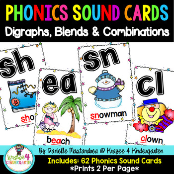 Preview of Phonics Posters | Phonics Sound Wall Cards | Blends and Digraphs Posters