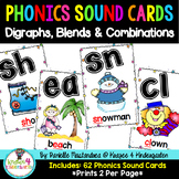 Phonics Sound Cards Poster Set {62 Digraphs, Blends & Comb