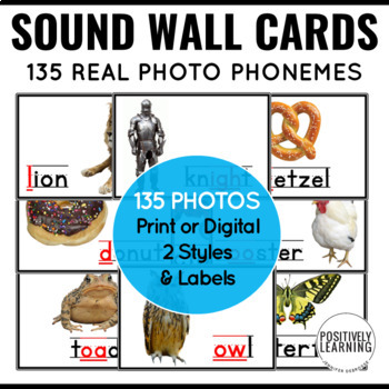 Preview of Phonemes Picture Cards with Real Photos Science of Reading