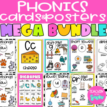 Preview of Phonics Sounds Posters and charts MEGA BUNDLE | RTI intervention