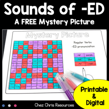 Preview of Phonics : Sounds of -ED -  A FREE mystery picture