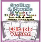 Phonics & Spelling Editable Common Core Foundation Skills Word Work PDF Google™