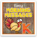 Kindergarten November Morning Messages