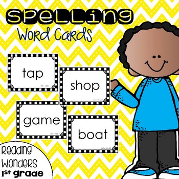 Preview of Phonics Spelling Word Cards for Reading Wonders 1st grade
