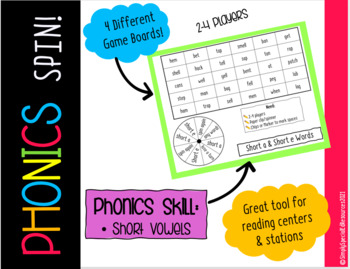 Preview of Phonics Spin! Game (short vowel words)