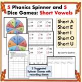 Phonics Spinner and Dice Games - Short Vowels