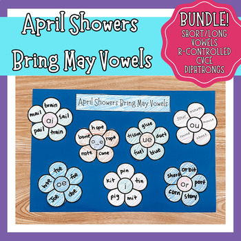 Preview of Phonics Spring Craft - Long Vowels, CVCe, R Controlled, Diphthongs, Short Vowels