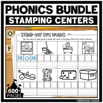 Preview of Phonics Stamping Worksheets for Kindergarten and First Grade Literacy Centers