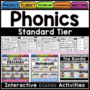 Preview of Phonics Reading Comprehension Passages Bundle - Phonics Worksheets - Standard