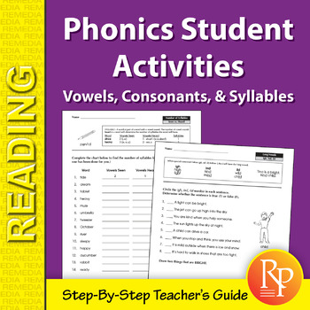 Preview of Phonics Student Activities: Vowels, Consonants, & Syllables