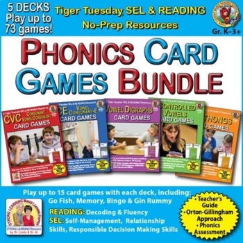 Preview of Phonics SuperDeck Card Games Big Bundle - Distance Learning
